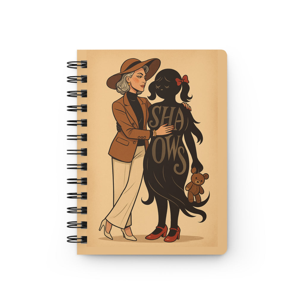 Shadows Journal — Cozy Witchy Spiral Notebook with 'Shadows' Illustration