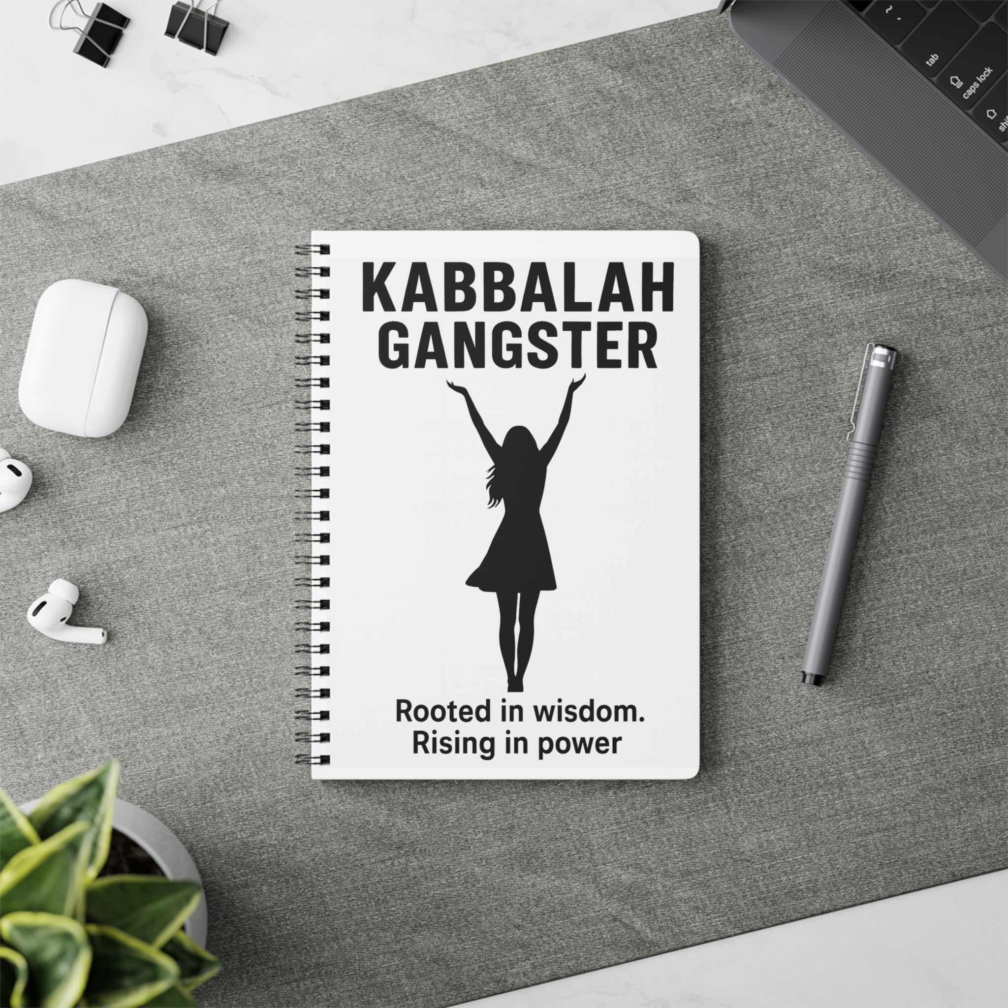 Kabbalah Gangster A5 Wirobound Notebook — "Rooted in Wisdom. Rising in Power." Journal