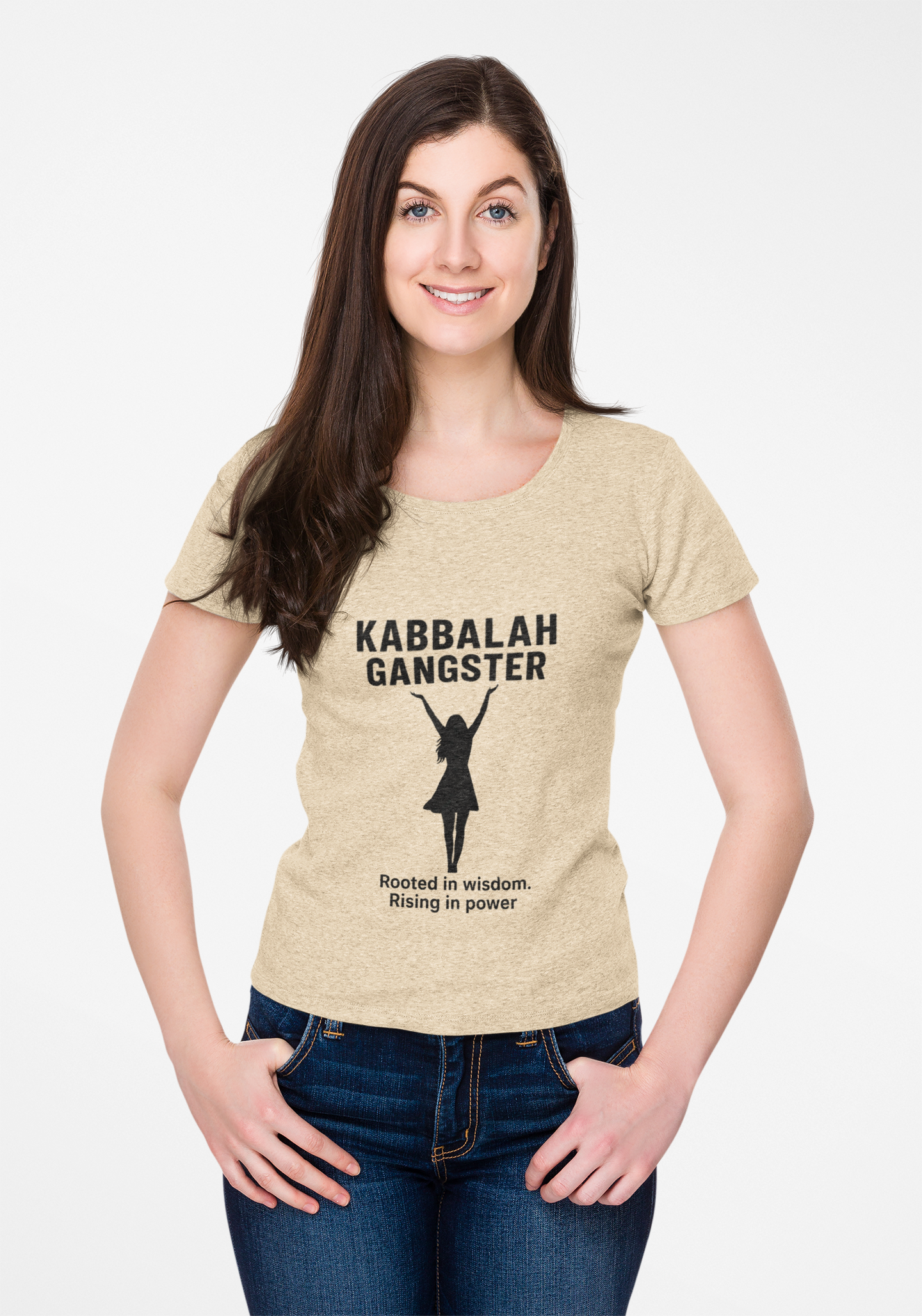 Kabbalah Gangster Women's Tee — "Rooted in Wisdom, Rising in Power" (Divinely Guided)
