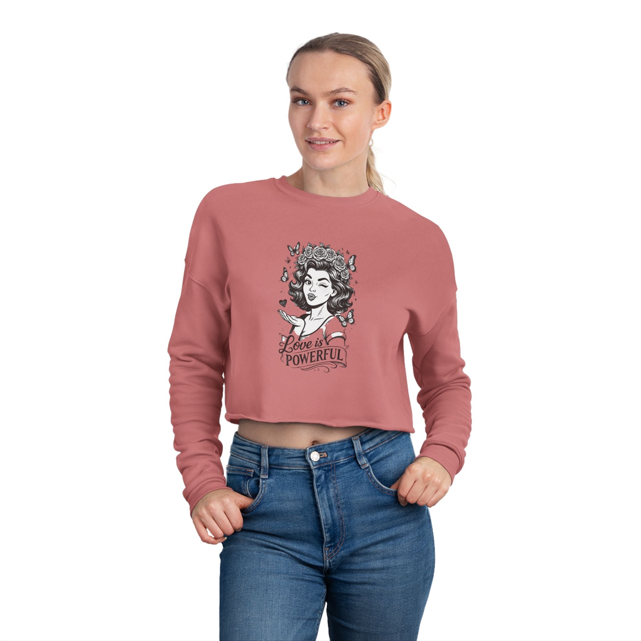 Love is Powerful Cropped Sweatshirt — Crop Top