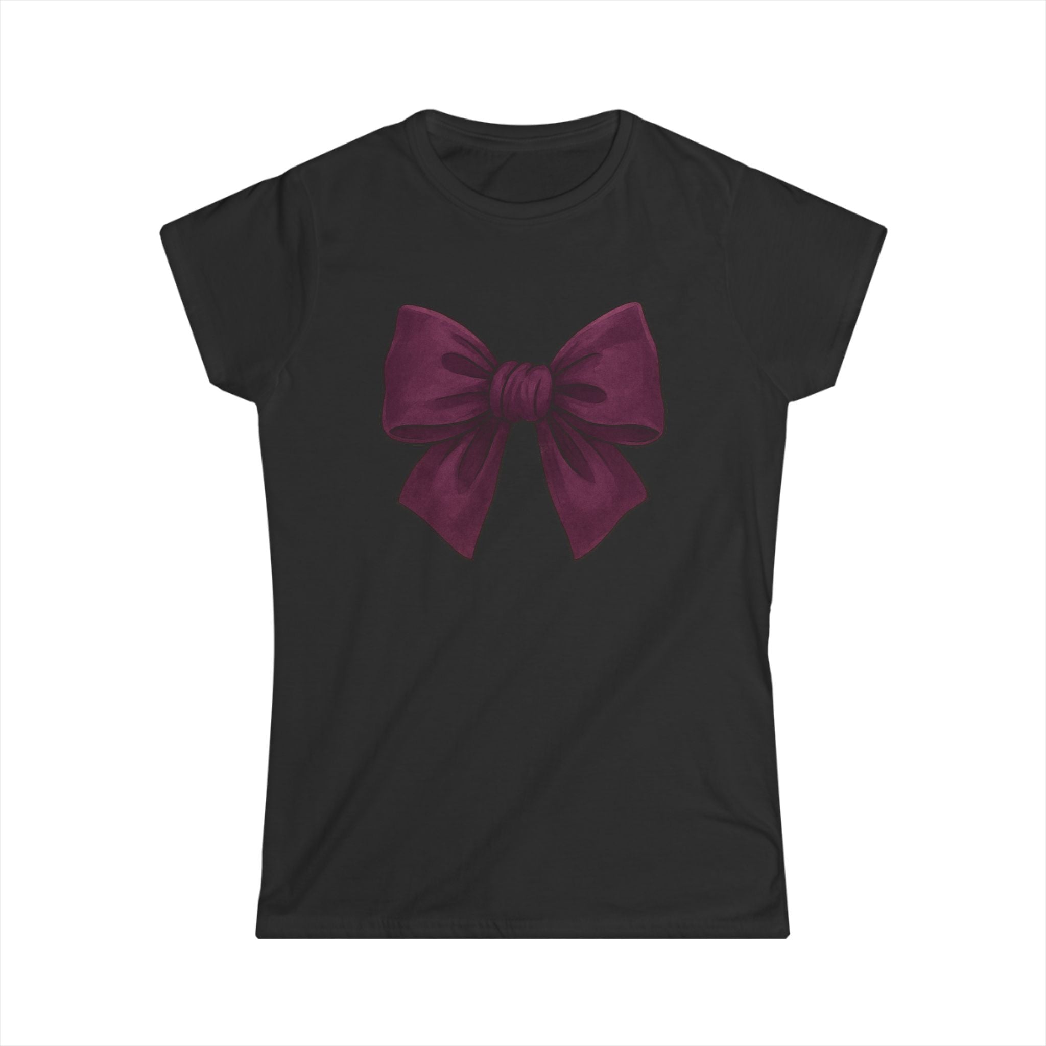 Women's Tee - Burgundy Bow Graphic Shirt