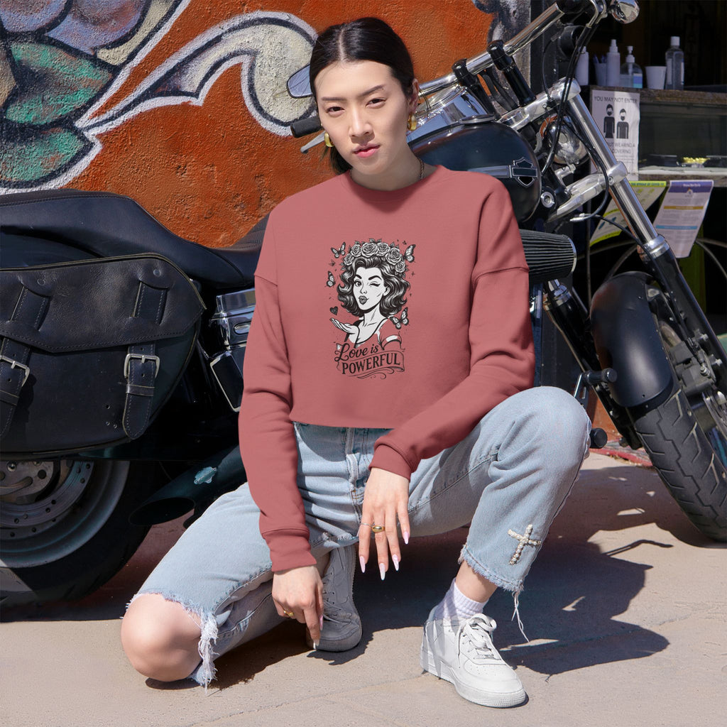 Love is Powerful Cropped Sweatshirt — Crop Top