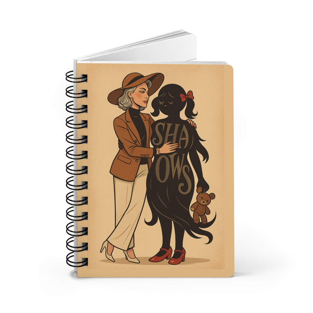 Shadows Journal — Cozy Witchy Spiral Notebook with 'Shadows' Illustration