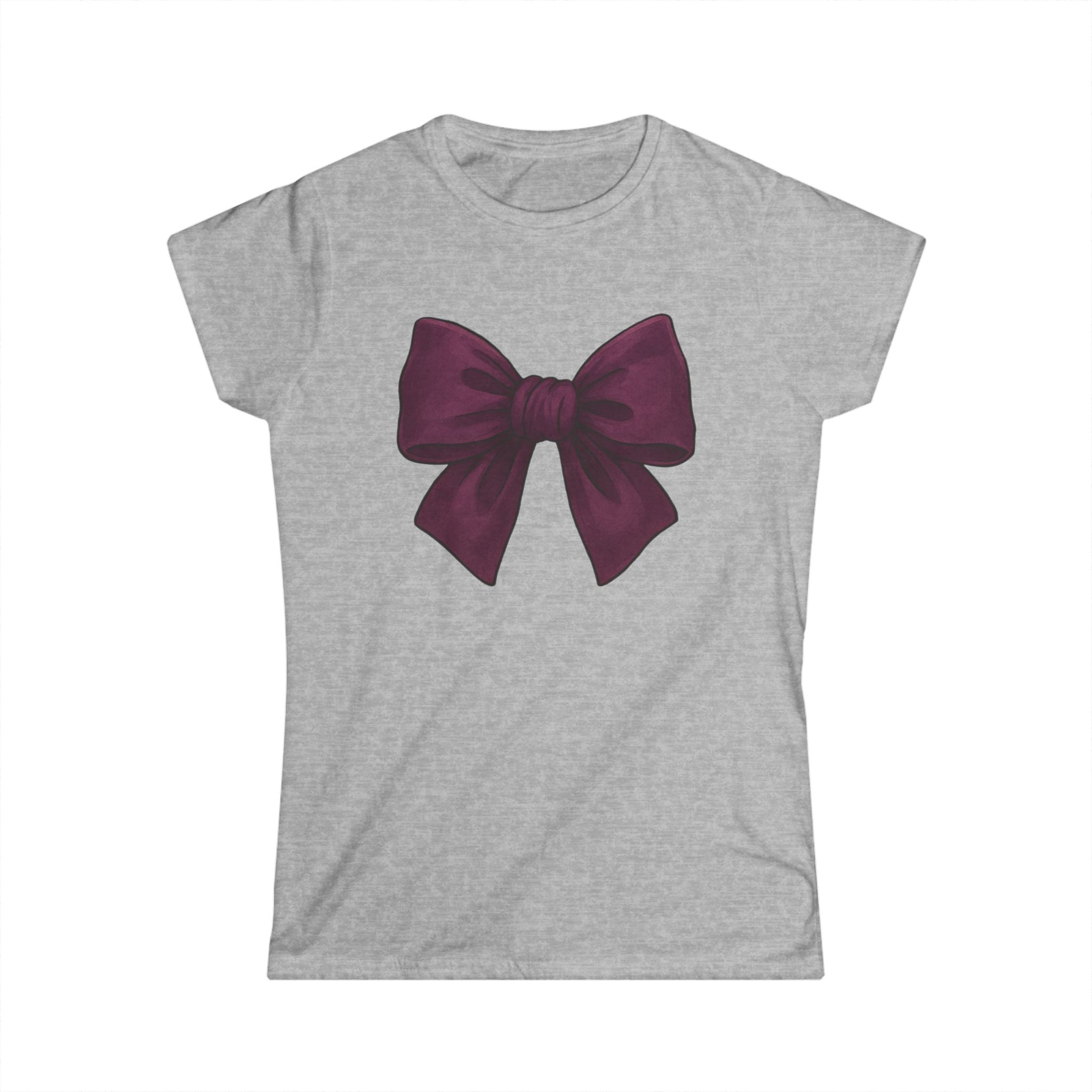 Women's Tee - Burgundy Bow Graphic Shirt