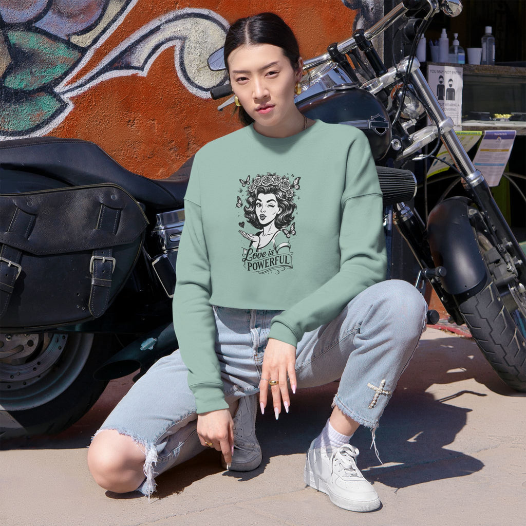 Love is Powerful Cropped Sweatshirt — Crop Top
