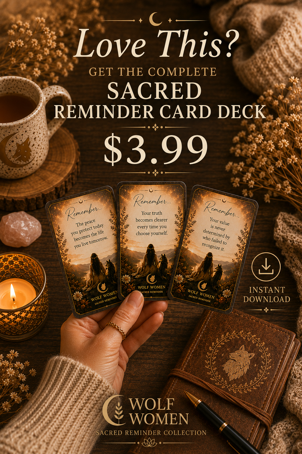 30 Sacred Reminders for Returning to Yourself-Printable Mantra Deck