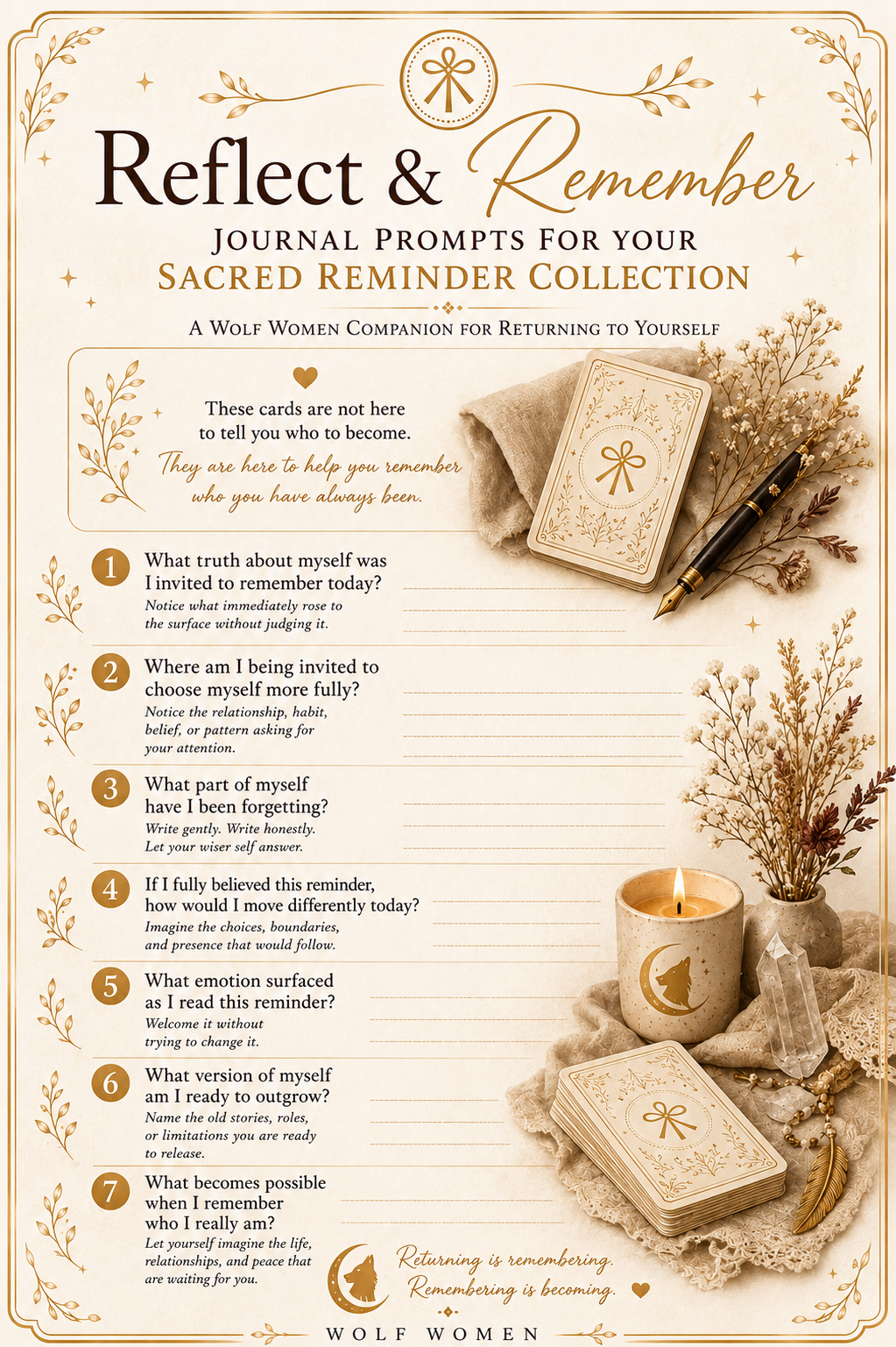 30 Sacred Reminders for Returning to Yourself-Printable Mantra Deck