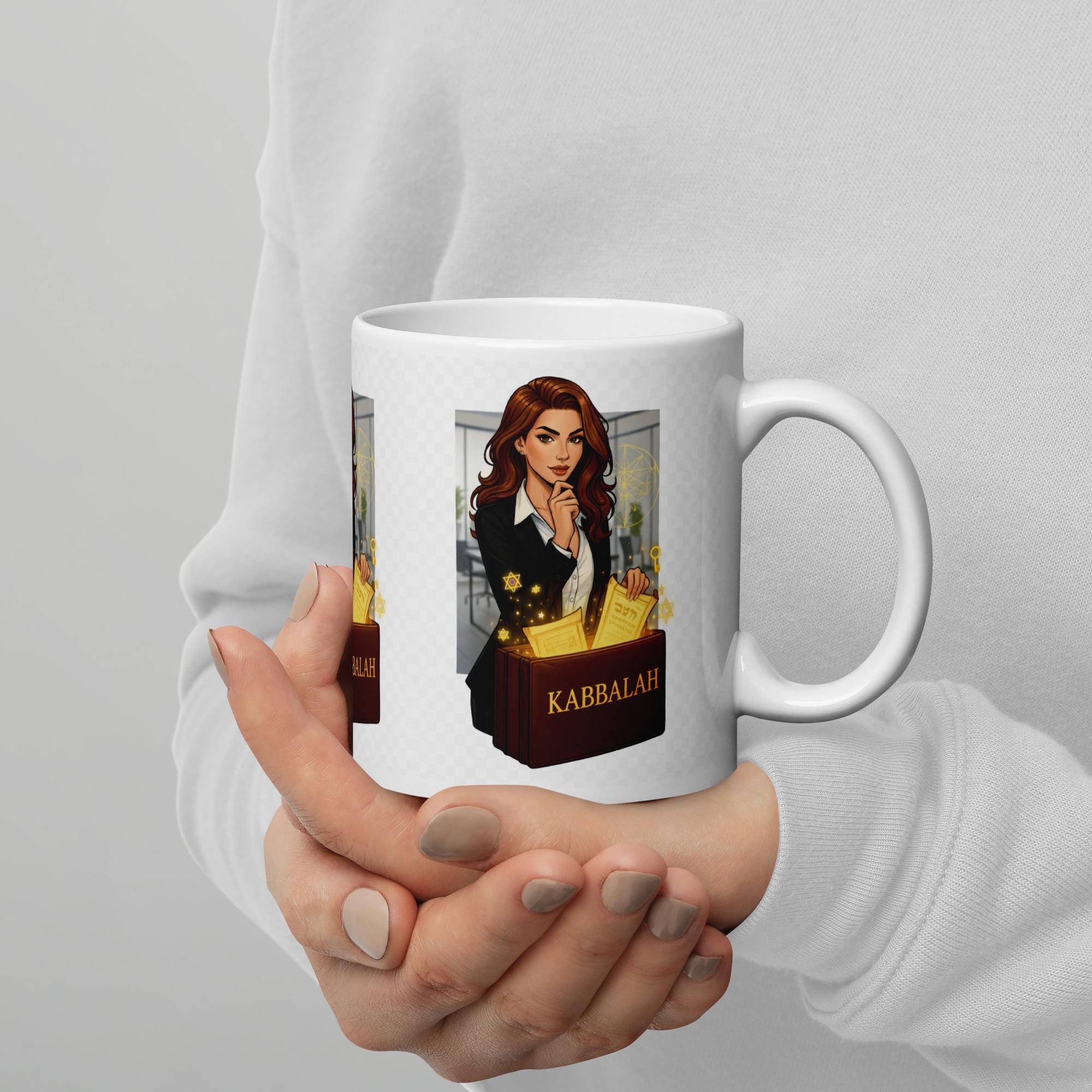 White glossy mug