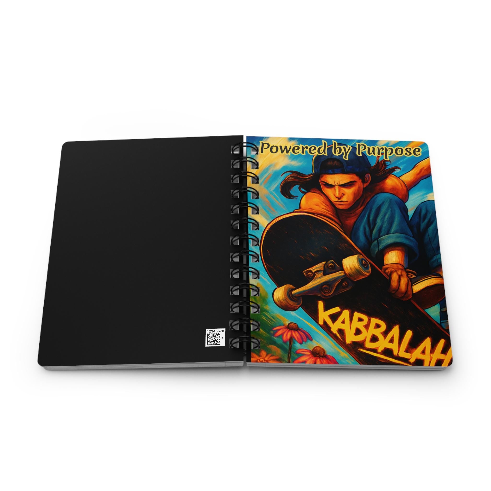 Kabbalah Skateboard Artwork Spiral Journal | Powered by Purpose notebook