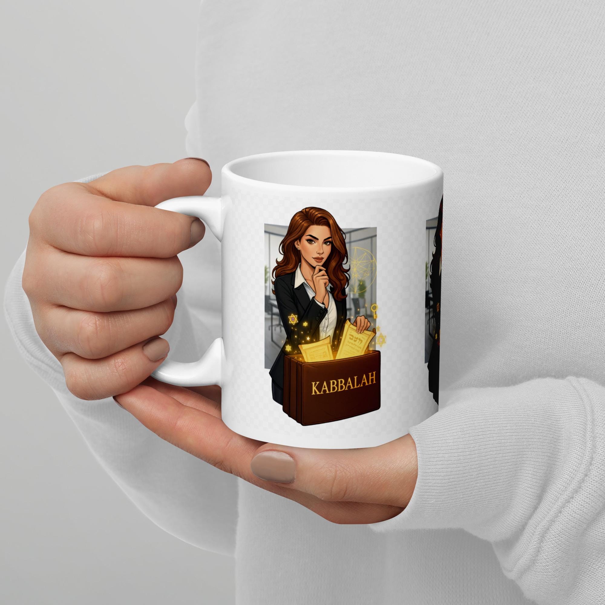 White glossy mug