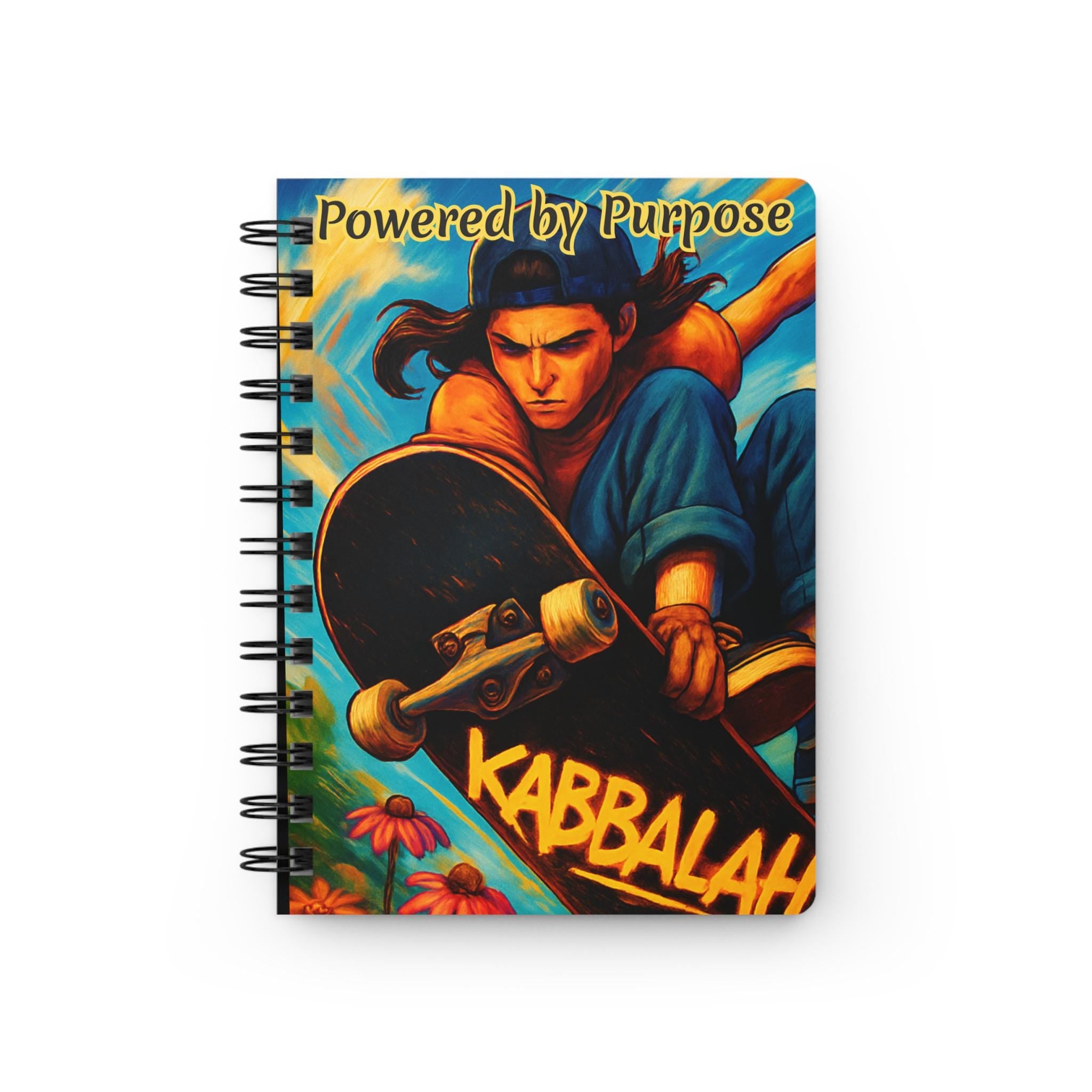 Kabbalah Skateboard Artwork Spiral Journal | Powered by Purpose notebook