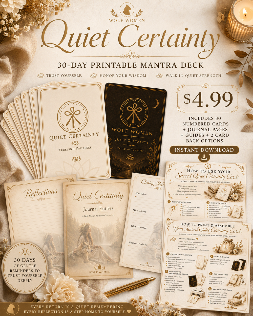 Sacred Quiet Certainty — 30‑Day Mantra Card Deck