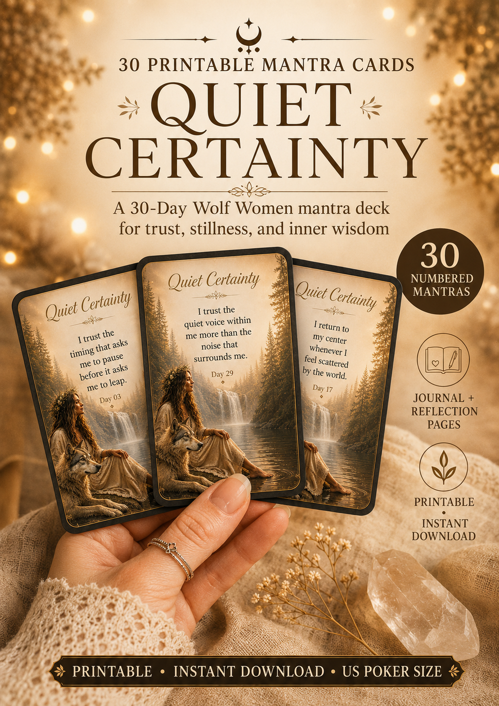 Sacred Quiet Certainty — 30‑Day Mantra Card Deck